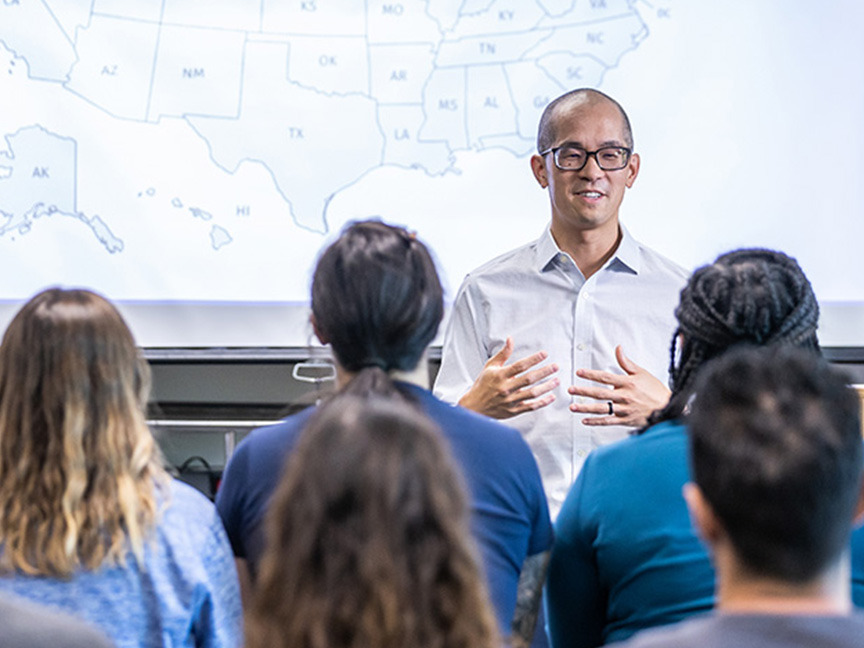 ATSU MSAT professor teaching a classroom of MSAT students